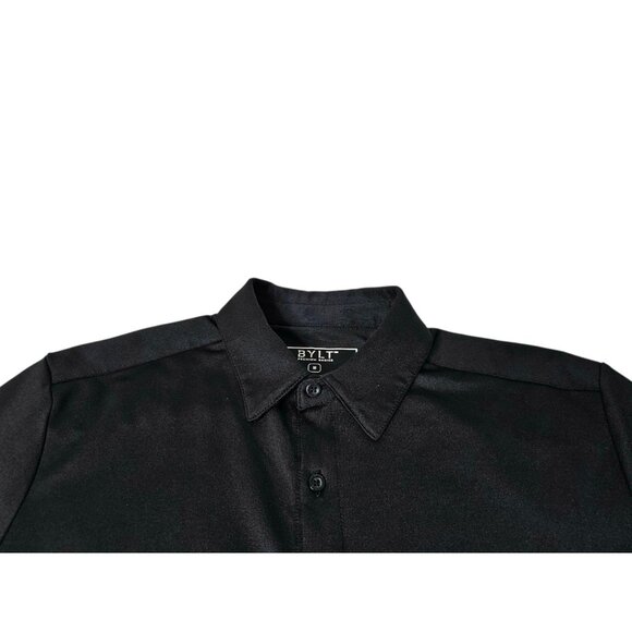 BYLT Executive Fit Long Sleeve Button Up Shirt Men's Medium Black Stretch EUC - Picture 2 of 9